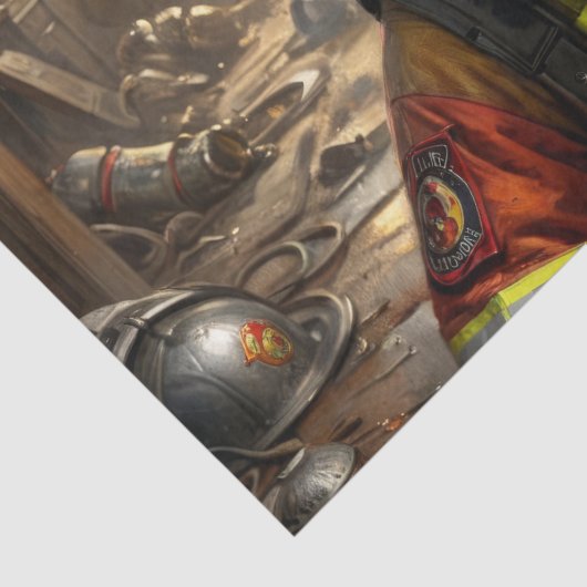 Basset Hound Hund Firefighter - Decoupage - Seidenpapier (Detail)