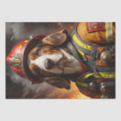 Basset Hound Hund Firefighter - Decoupage - Seidenpapier (Vorderseite)