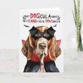 Basset Hound Hund Funny Count DOGcula Halloween Feiertagskarte
