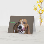 Basset Hound Hund Geburtskarte Karte (Gelbe Blume)