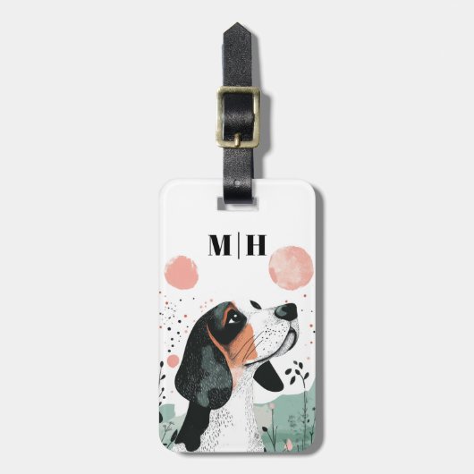 Basset Hound Hund Gepäckanhänger (Vorderseite vertikal)