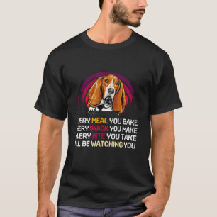 Basset Hound Hund Ich werde Dich beobachten Vater T-Shirt