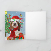 Basset Hound Hund im Schnee mit Weihnachtsgeschenk Karte (Innenseite)