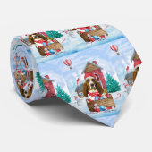 Basset Hound Hund im Schnee Weihnachtshaus Krawatte (Gerollt)