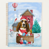 Basset Hound Hund im Schnee Weihnachtshaus Planer (Vorderseite)
