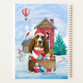 Basset Hound Hund im Schnee Weihnachtshaus Planer (Rückseite)