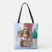Basset Hound Hund im Schnee Weihnachtshaus Tasche (Rückseite)