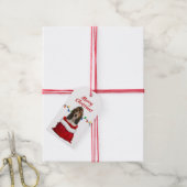 Basset Hound Hund in Santa Bag Geschenkanhänger (Mit Garn)