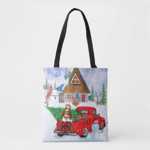 Basset Hound Hund in Weihnachten LKW Schnee Tasche