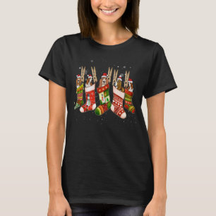 Basset Hound Hund in Weihnachten Socken Weihnachts T-Shirt