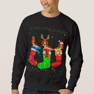 Basset Hound Hund in Xmas Socken Funny Ugly Sweate Sweatshirt