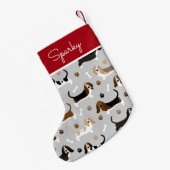 Basset Hound Hund Individuelle Name Kleiner Weihnachtsstrumpf (Rückseite (Hängend))