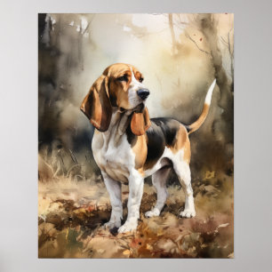 Basset Hound Hund Kunst Druck Poster