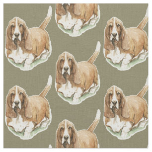 Basset Hound Hund Kunstwerk Stoff