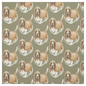 Basset Hound Hund Kunstwerk Stoff (Muster)