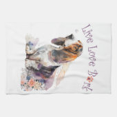 Basset Hound Hund Mama Floral Geschirrtuch (Horizontal)