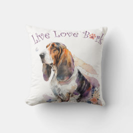 Basset Hound Hund Mama Floral Kissen