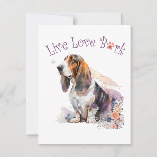 Basset Hound Hund Mama Floral Mitteilungskarte (Vorderseite)