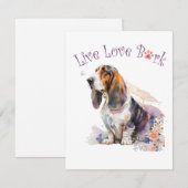 Basset Hound Hund Mama Floral Mitteilungskarte (Vorne/Hinten)