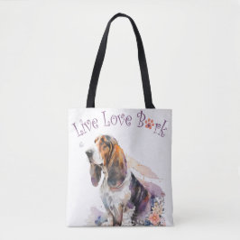 Basset Hound Hund Mama Floral Tasche