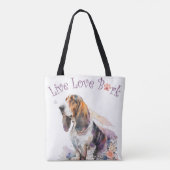 Basset Hound Hund Mama Floral Tasche (Rückseite)