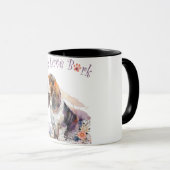 Basset Hound Hund Mama Floral Tasse (VorderseiteRechts)