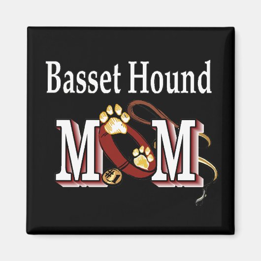 Basset Hound Hund MAMA Magnet (Vorne)