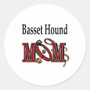 Basset Hound Hund MAMA Runder Aufkleber