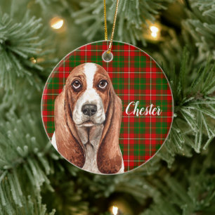 Basset Hound Hund Personalisiert Keramik Ornament