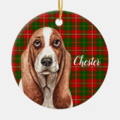 Basset Hound Hund Personalisiert Keramik Ornament (Vorne)