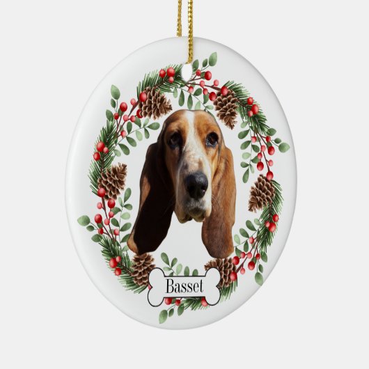 Basset Hound Hund Personalisiert Pet Ornament (Rechts)