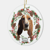 Basset Hound Hund Personalisiert Pet Ornament (Links)