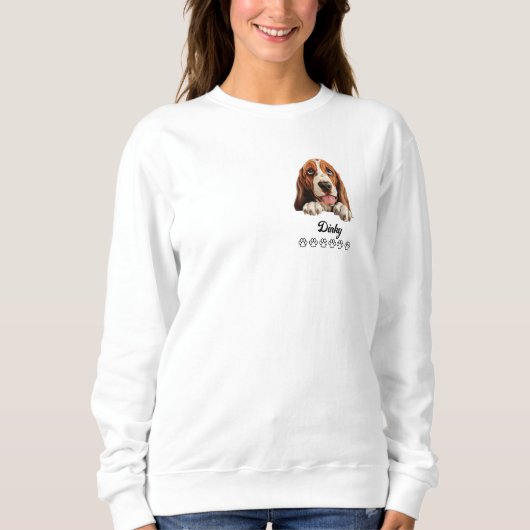 Basset Hound Hund Personalisierter T - Shirt (Vorderseite)