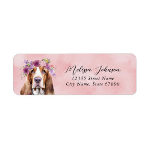 Basset Hound Hund Rücksendeadressen-Aufkleber