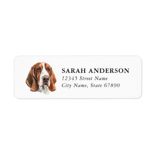 Basset Hound Hund Rücksendeadressetiketten