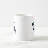 Basset Hound Hund Schwarze Wasserfarbe Silhouette Kaffeetasse (Mittel)