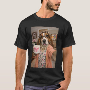 Basset Hound Hund Selfie Humor Zeige Liebe zu Mama T-Shirt
