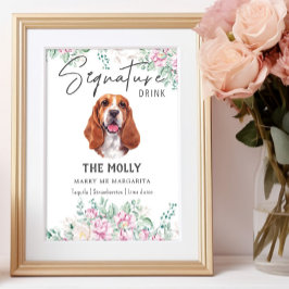 Basset Hound Hund Signature Drink Signature Poster