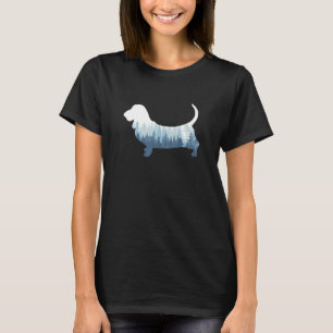 Basset Hound Hund Silhouette Außenwelt T-Shirt