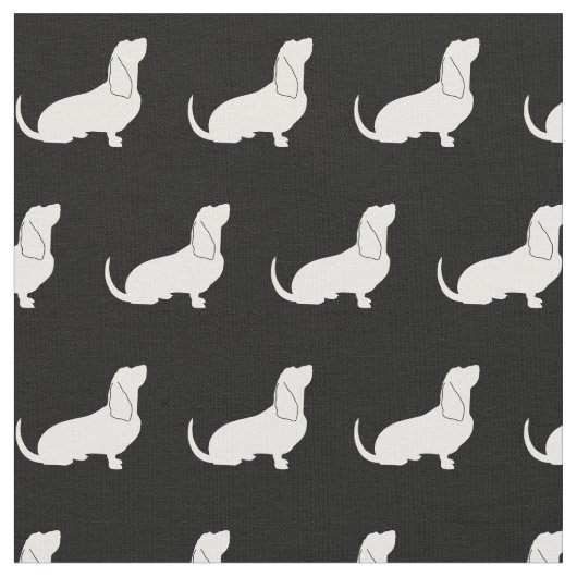 Basset Hound Hund Silhouette Stoff (Nahaufnahme)