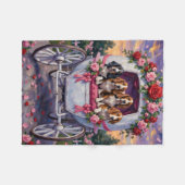 Basset Hound Hund Valentinstag Fleecedecke (Vorderseite (Horizontal))