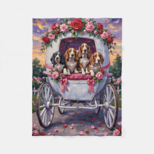 Basset Hound Hund Valentinstag  Fleecedecke