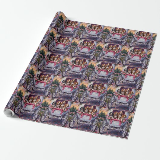 Basset Hound Hund Valentinstag Geschenkpapier (Ungerollt)