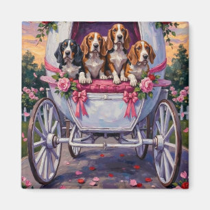 Basset Hound Hund Valentinstag  Magnet