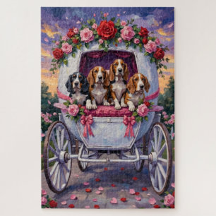 Basset Hound Hund Valentinstag  Puzzle