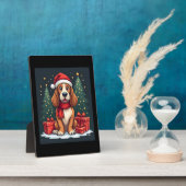 Basset Hound Hund Weihnachten Party Santa Dog Love Fotoplatte (Seite)