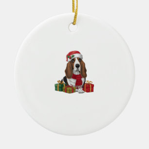 Basset Hound Hund Weihnachten Party Santa Dog Love Keramik Ornament