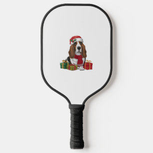 Basset Hound Hund Weihnachten Party Santa Dog Love Pickleball Schläger