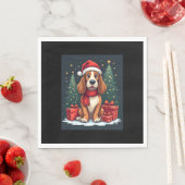 Basset Hound Hund Weihnachten Party Santa Dog Love Serviette (Beispiel)
