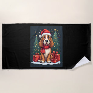 Basset Hound Hund Weihnachten Party Santa Dog Love Strandtuch